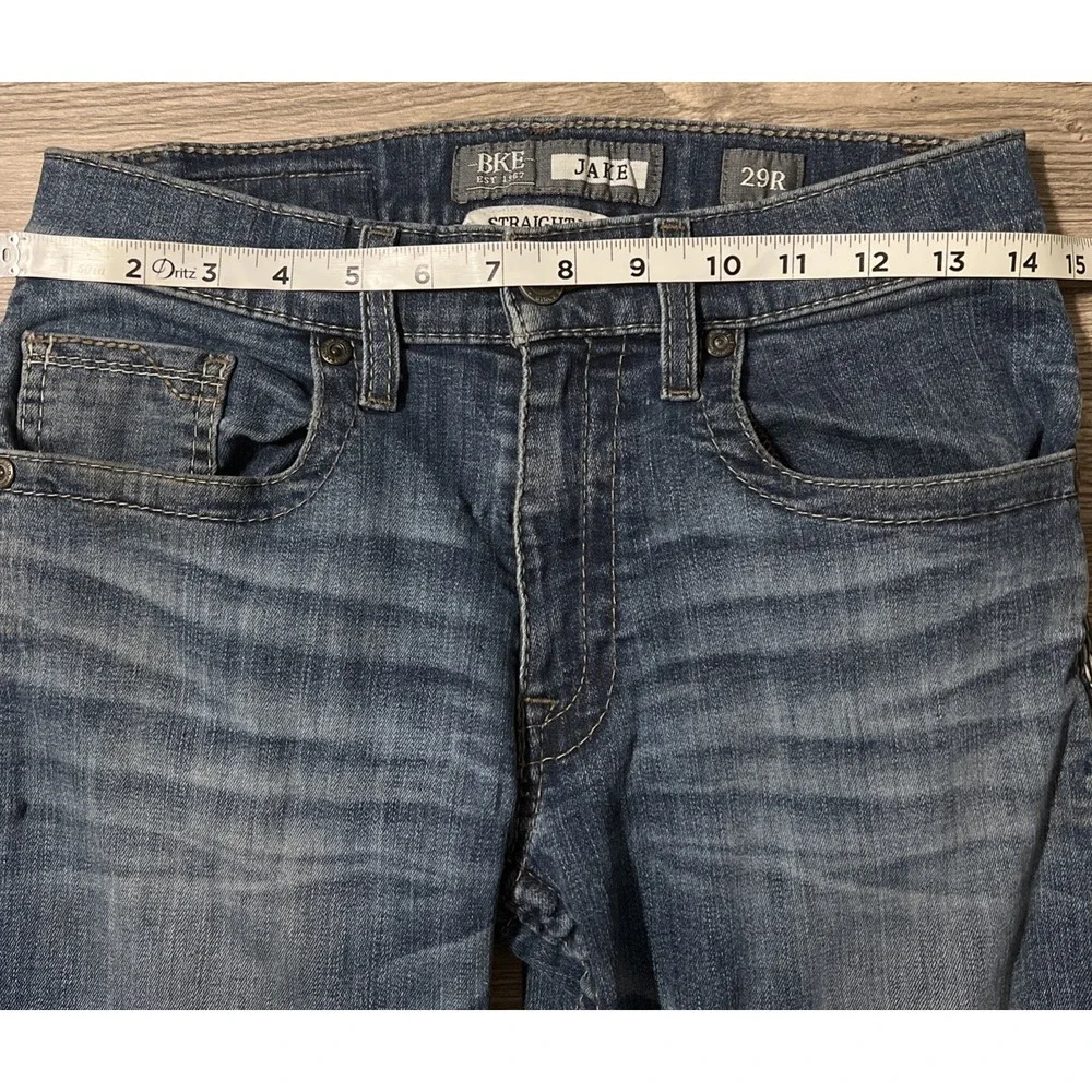 BKE Men's Jake Straight‎ Stretch Mid Rise Dark Wash Jeans Size 29 (29x31)